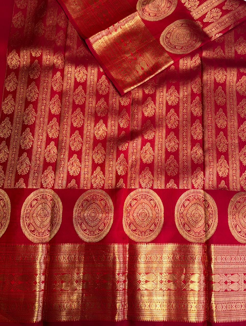 Maroon Pure Kanchipuram Silk saree - PPURE78