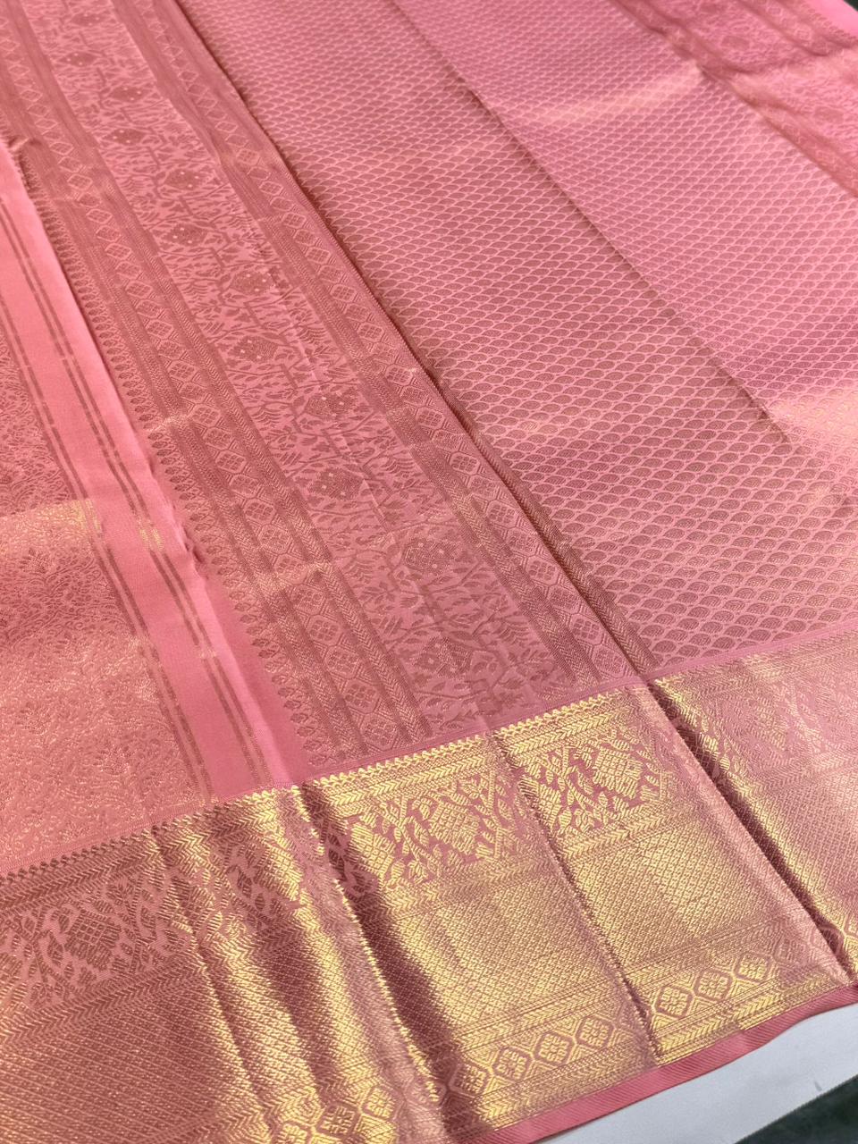 Peach Pure Kanchipuram Silk saree - PPURE81