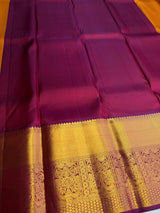 Yellow and maroon Pure Kanchipuram Silk saree - PPURE82