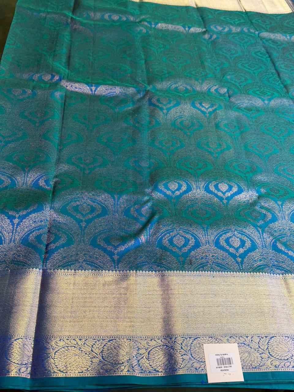Peacock blue Pure 2g Kanchipuram Silk saree - PPURE83