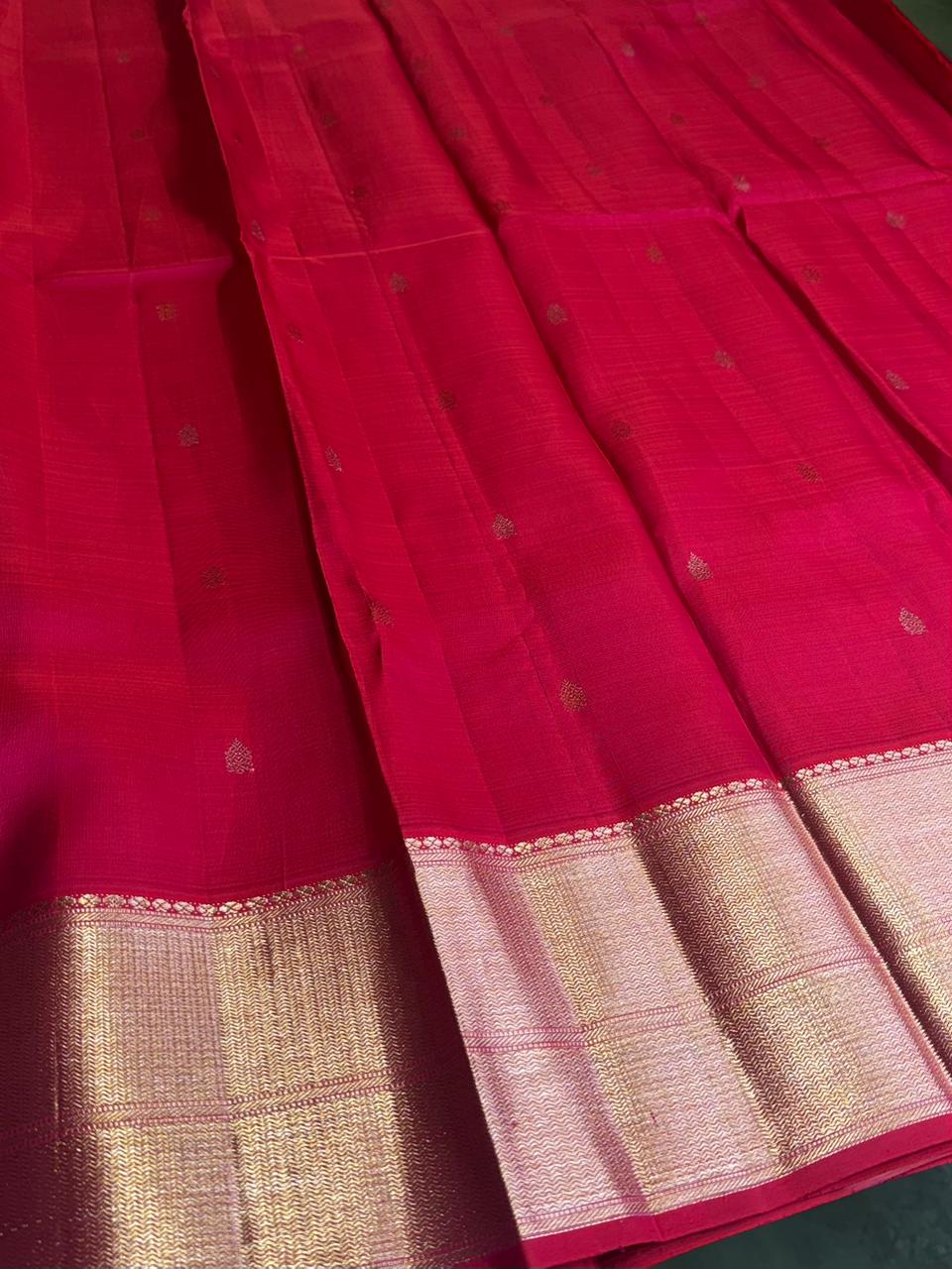 Reddish Pink pure 2g zari Kanchipuram Silk saree - PPURE86