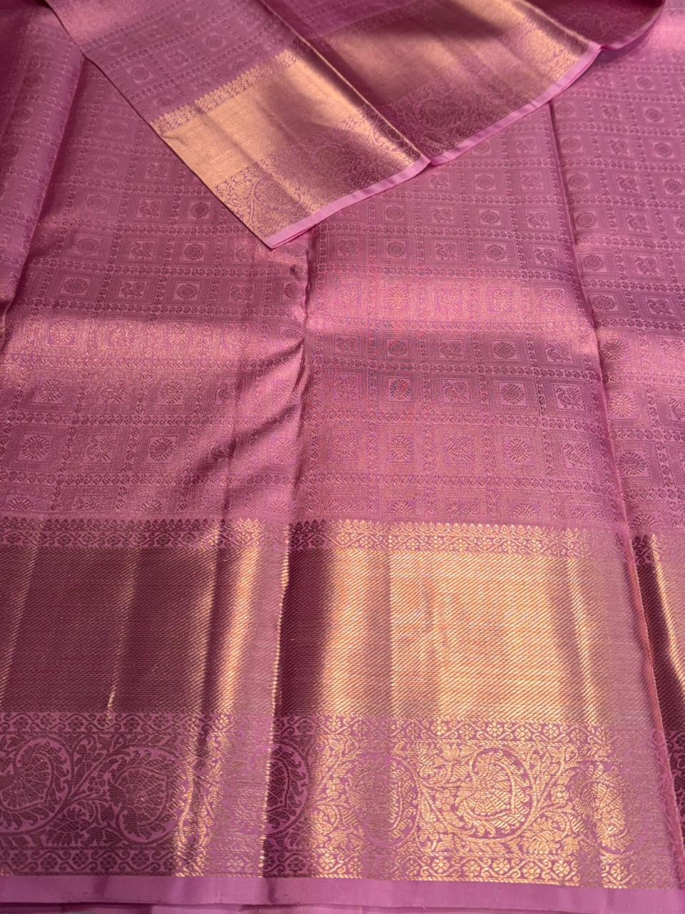 Lilac Pink Pure Kanchipuram Silk saree - PPURE86