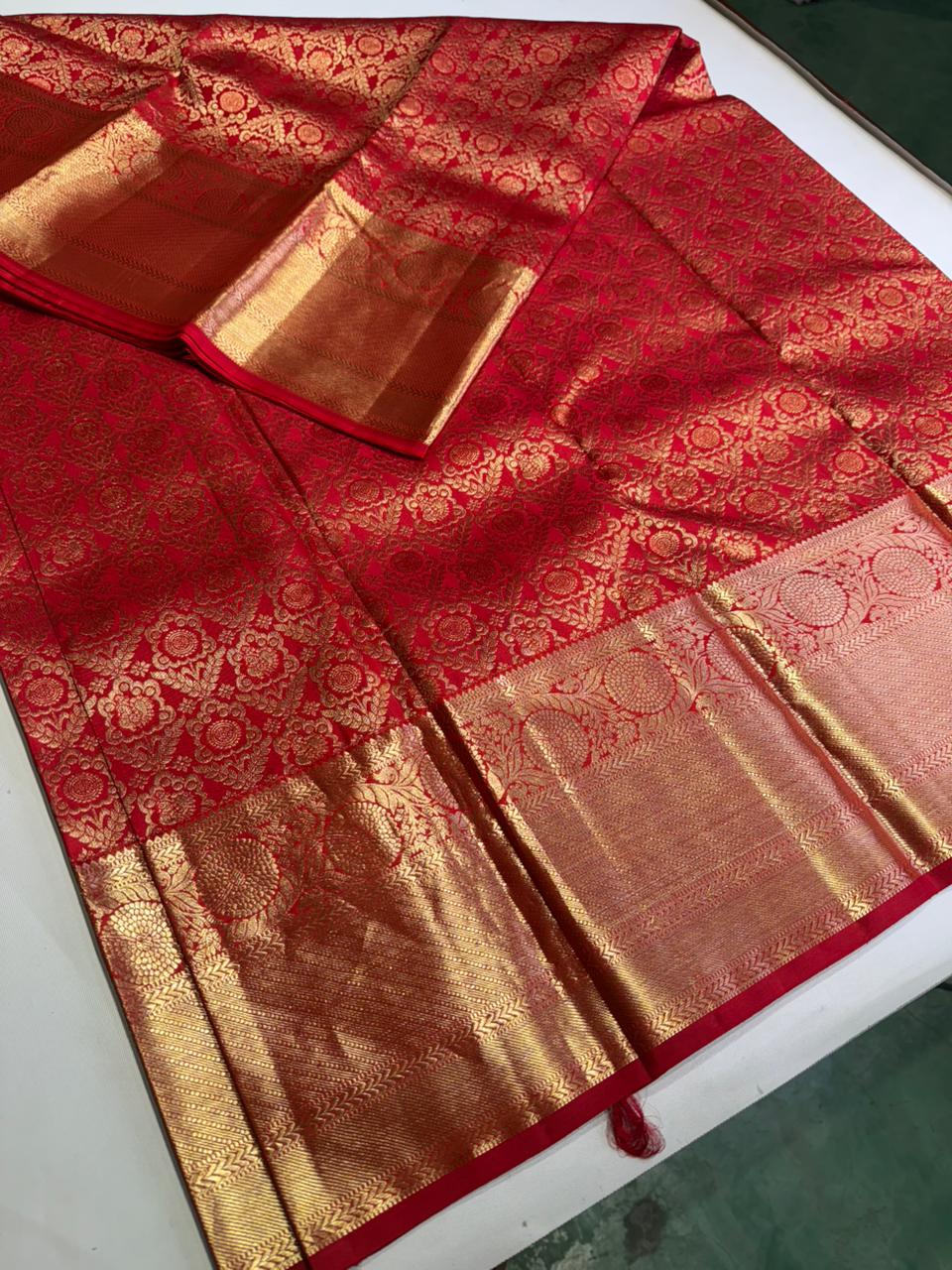 Red Pure Kanchipuram Silk saree - PPURE87