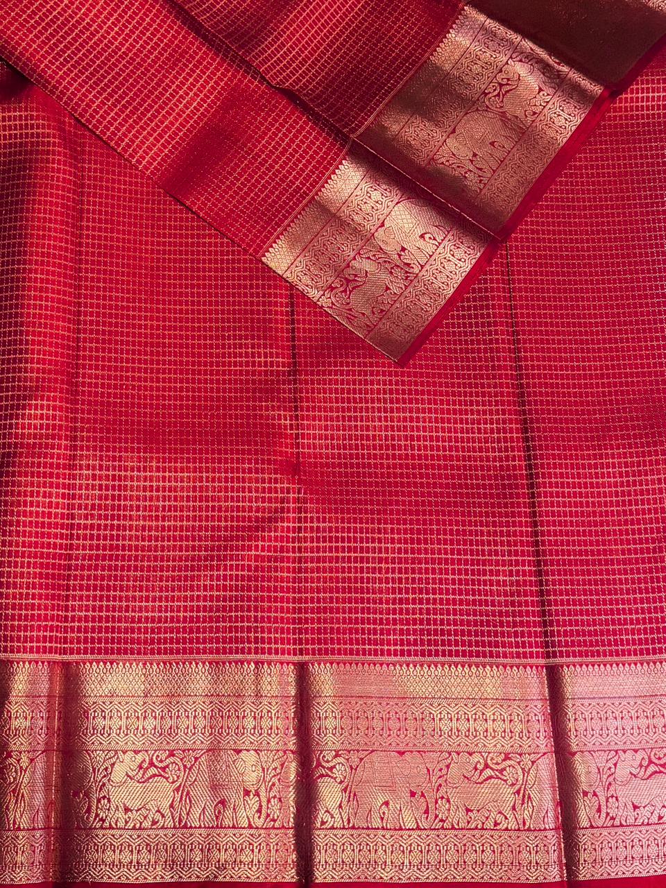 Red Pure Kanchipuram Silk saree - PPURE88