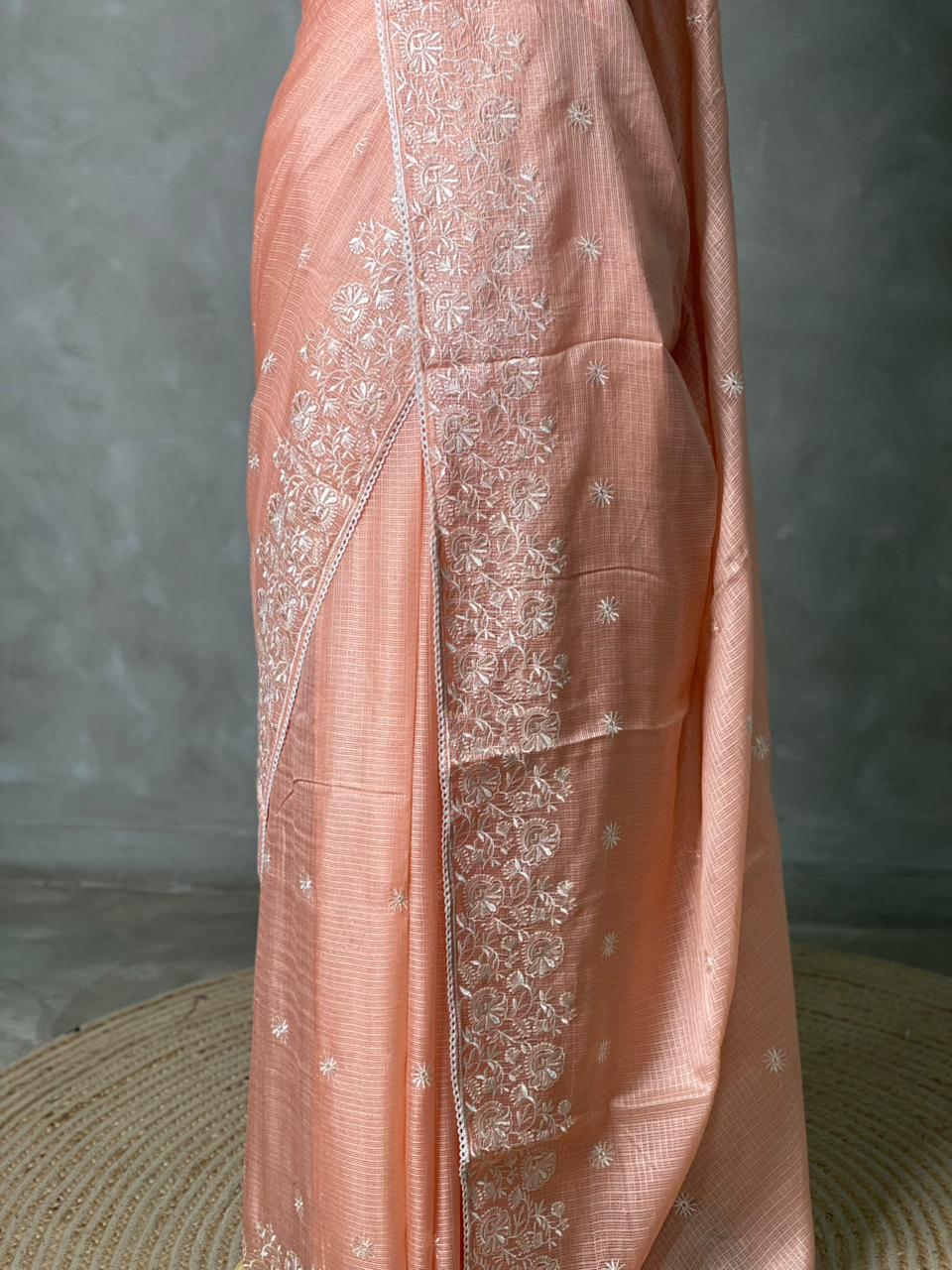 Pastal peach soft Kotta saree- PBR33C