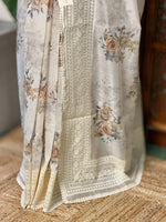 White Net kotta saree - PBR34