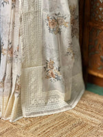 White Net kotta saree - PBR34