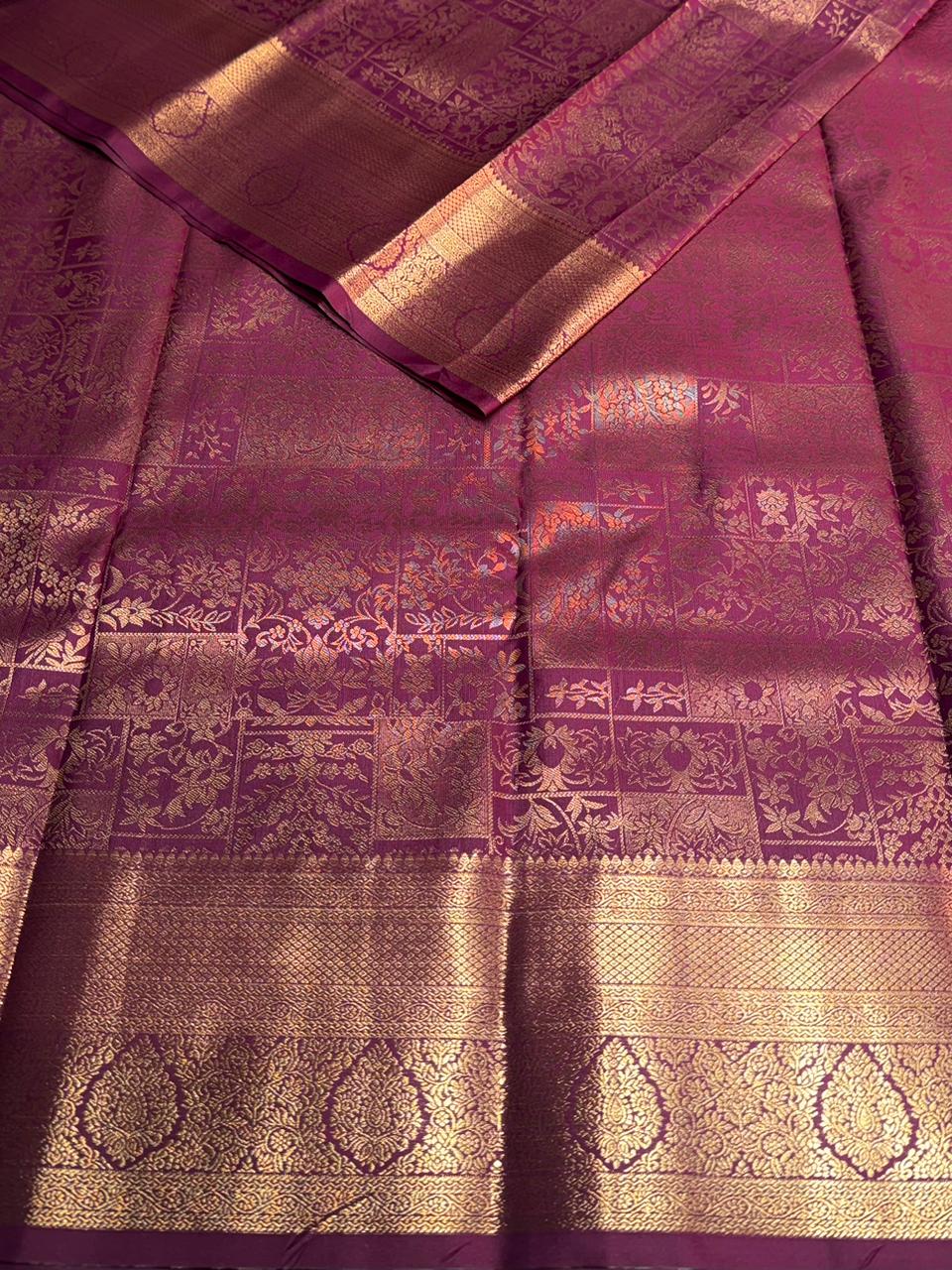Maroon semi Kanchipuram saree- PBRIDE48A