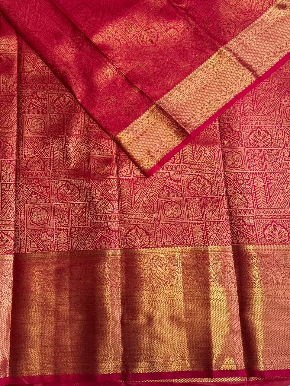 Magenta semi Kanchipuram saree- PBRIDE48E