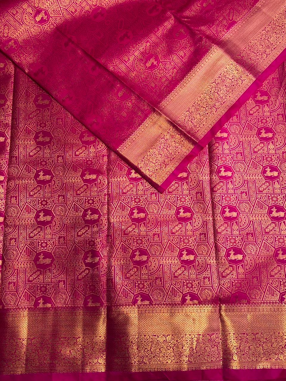 Magenta semi Kanchipuram saree- PBRIDE48F