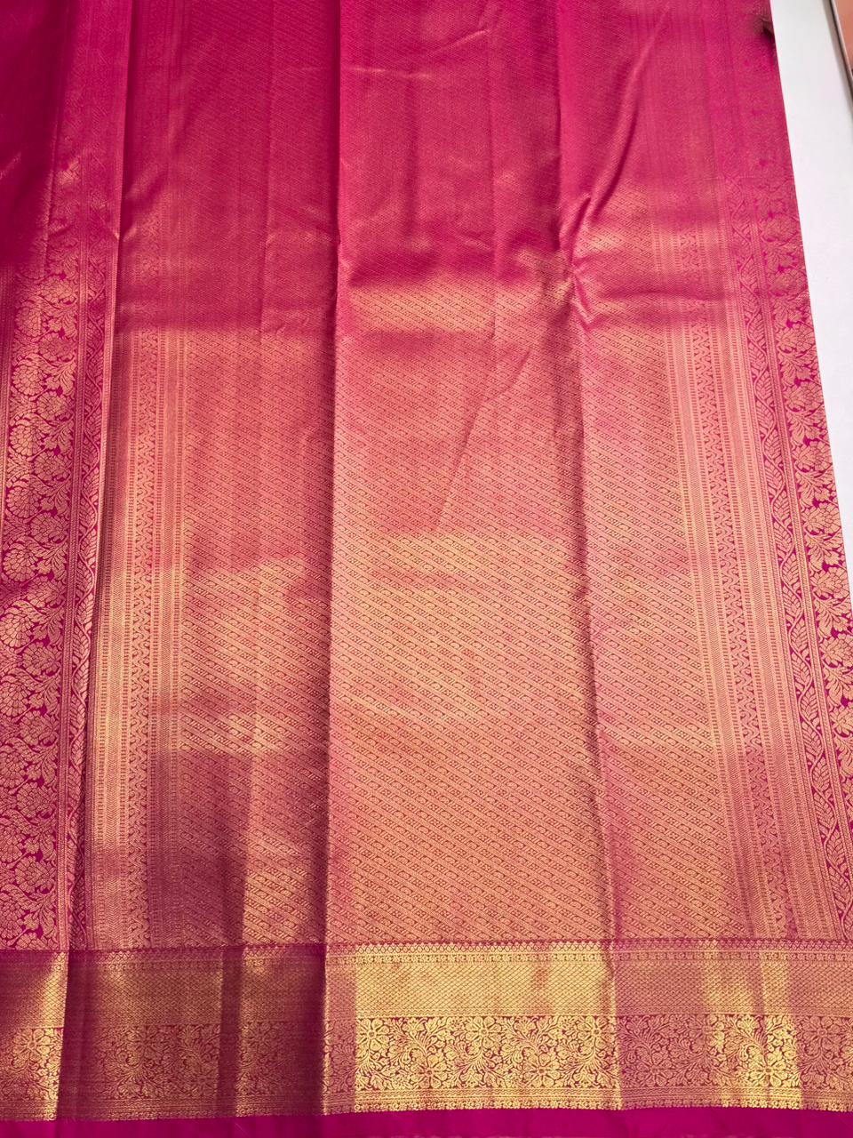 Magenta semi Kanchipuram saree- PBRIDE48F