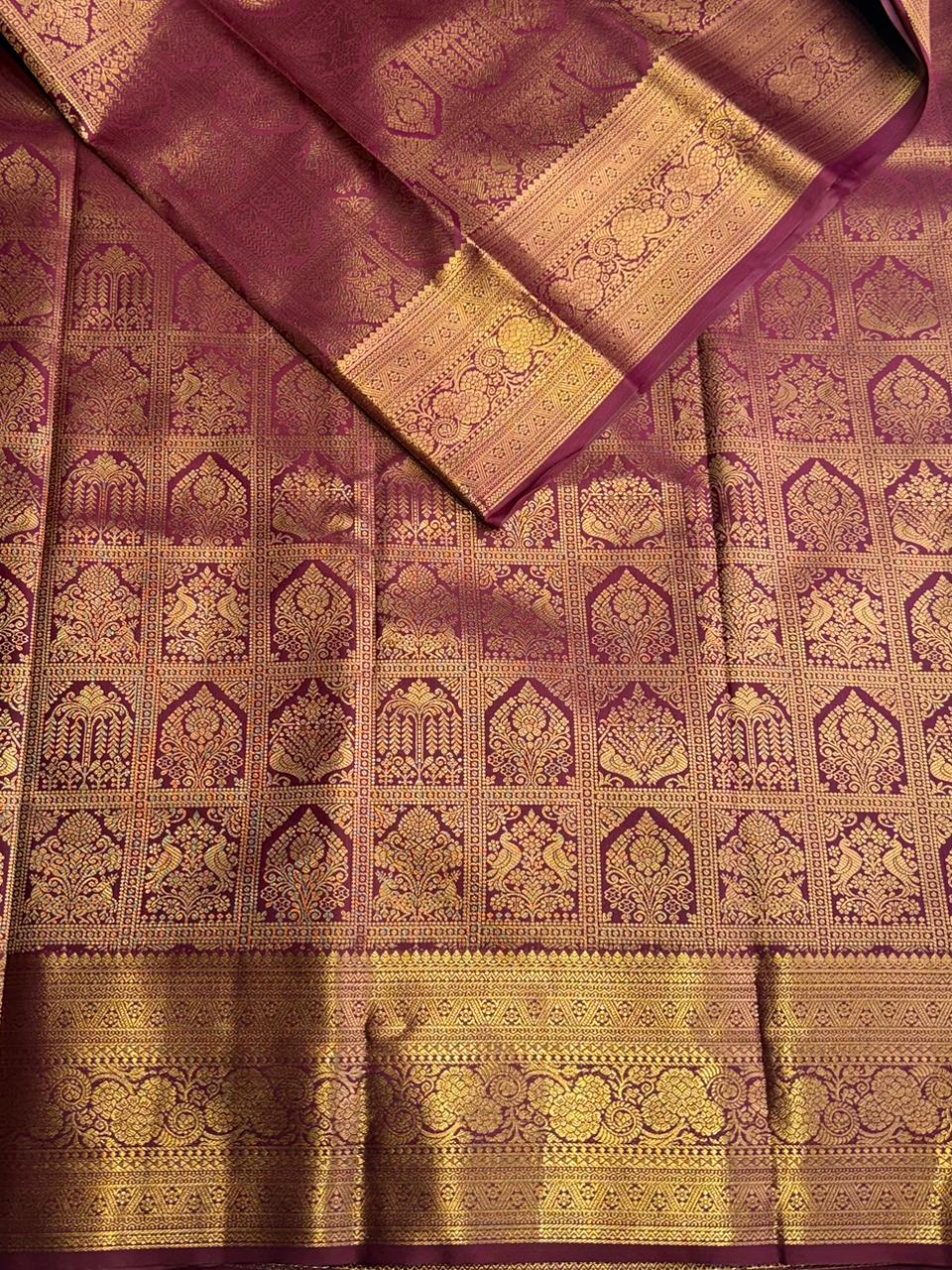 Purple semi Kanchipuram saree- PBRIDE48I