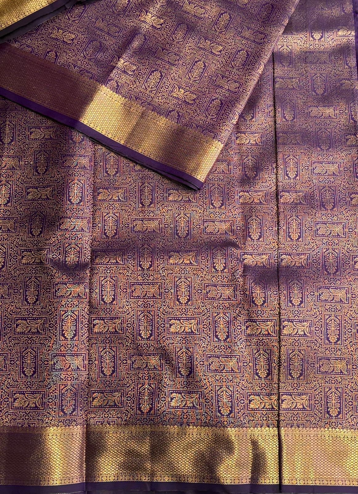 Purple semi Kanchipuram saree- PBRIDE48J