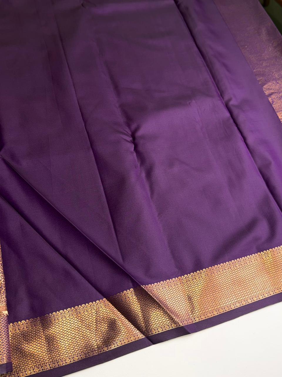 Purple semi Kanchipuram saree- PBRIDE48J