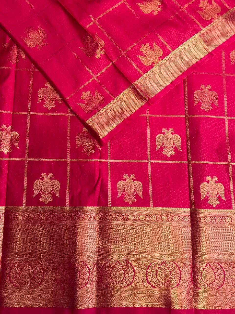 Red semi Kanchipuram saree- PBRIDE48K