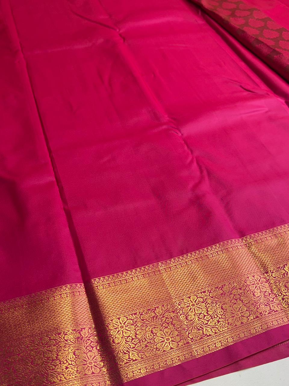 Rani Pink semi Kanchipuram saree- PBRIDE48L