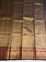 Brown semi Kanchipuram saree- PBRIDE48N