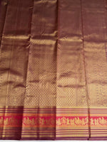 Brown semi Kanchipuram saree- PBRIDE48O