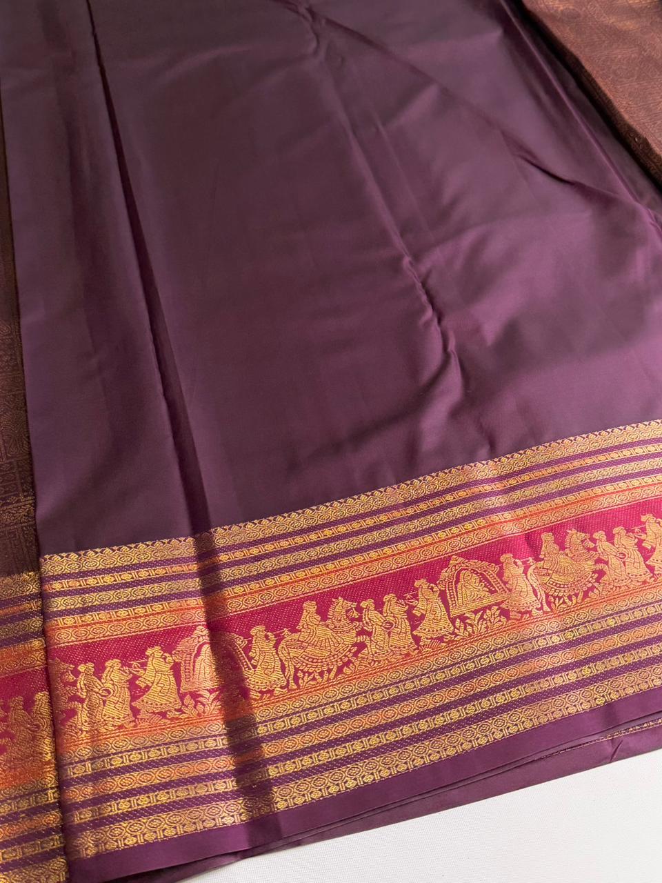 Purple semi Kanchipuram saree- PBRIDE48P