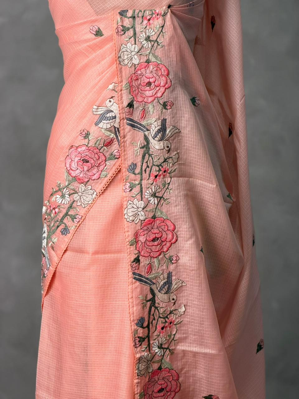 Peach soft Kotta saree- PBR33Q
