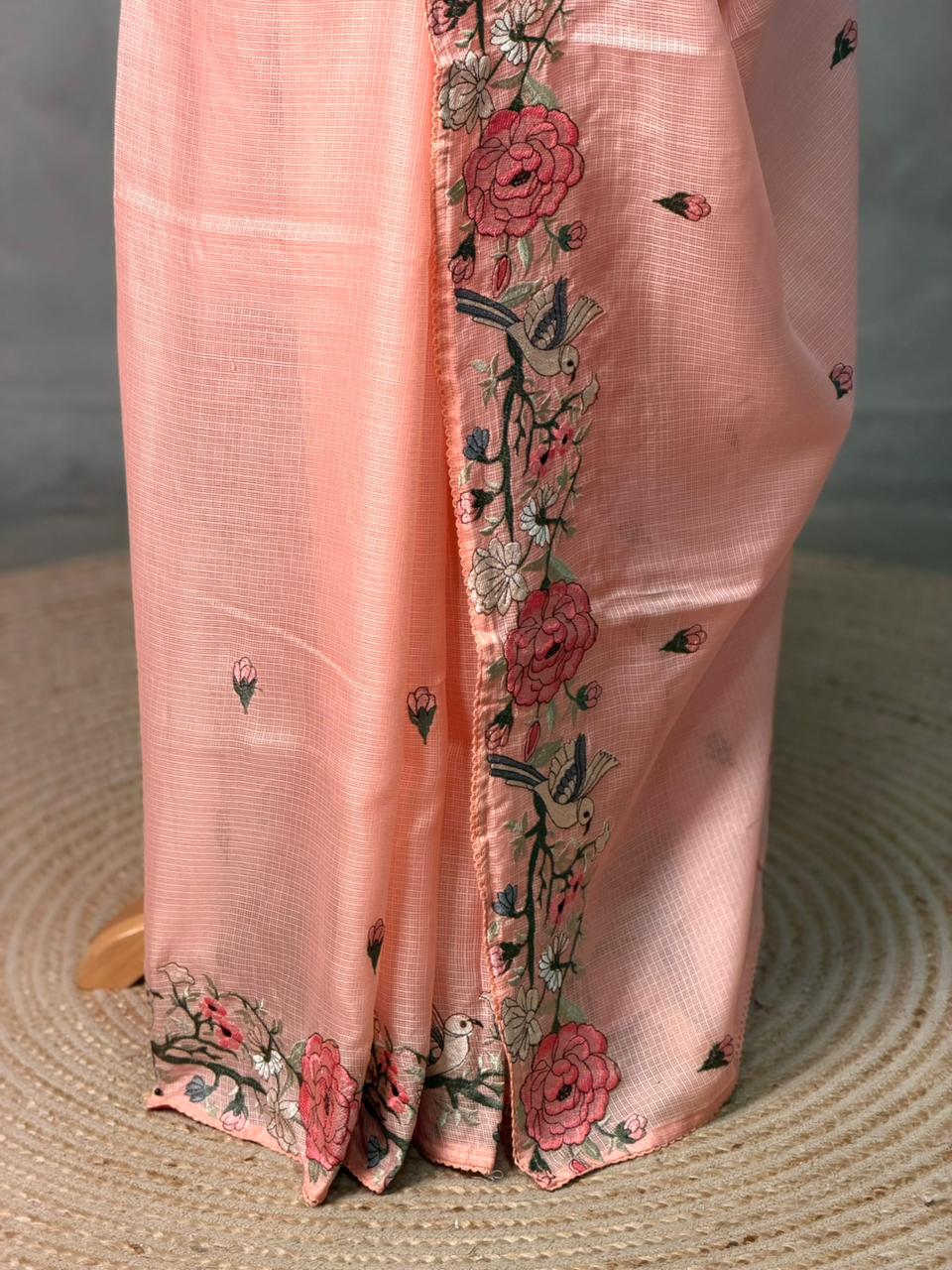 Peach soft Kotta saree- PBR33Q
