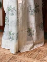 White Net kotta saree - PBR34B