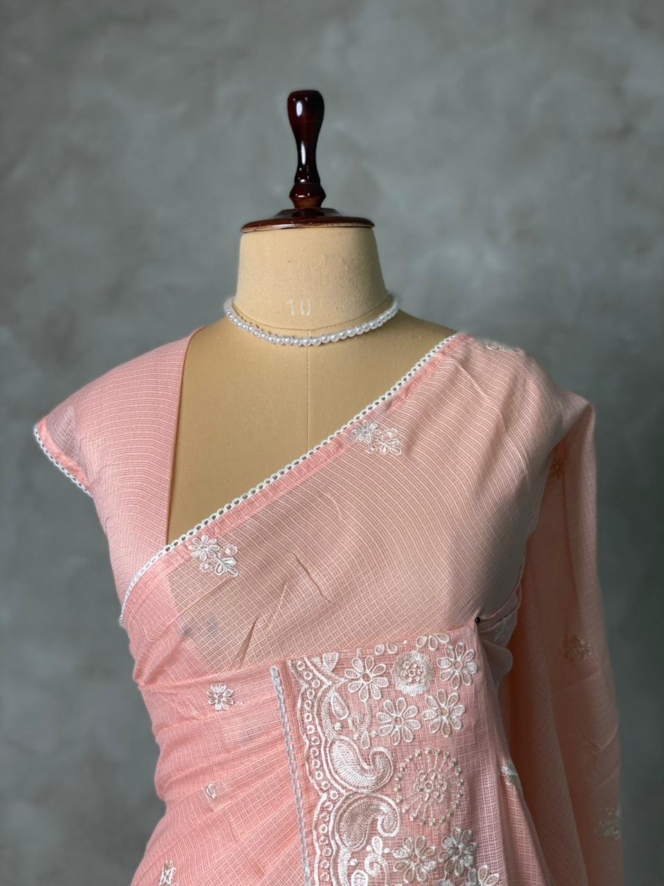 Peach soft Kotta saree- PBR33L