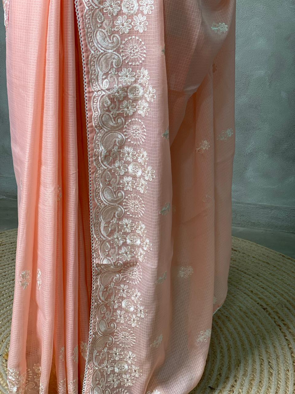 Peach soft Kotta saree- PBR33L