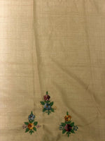 Tusser hand worked saree- PBR36B