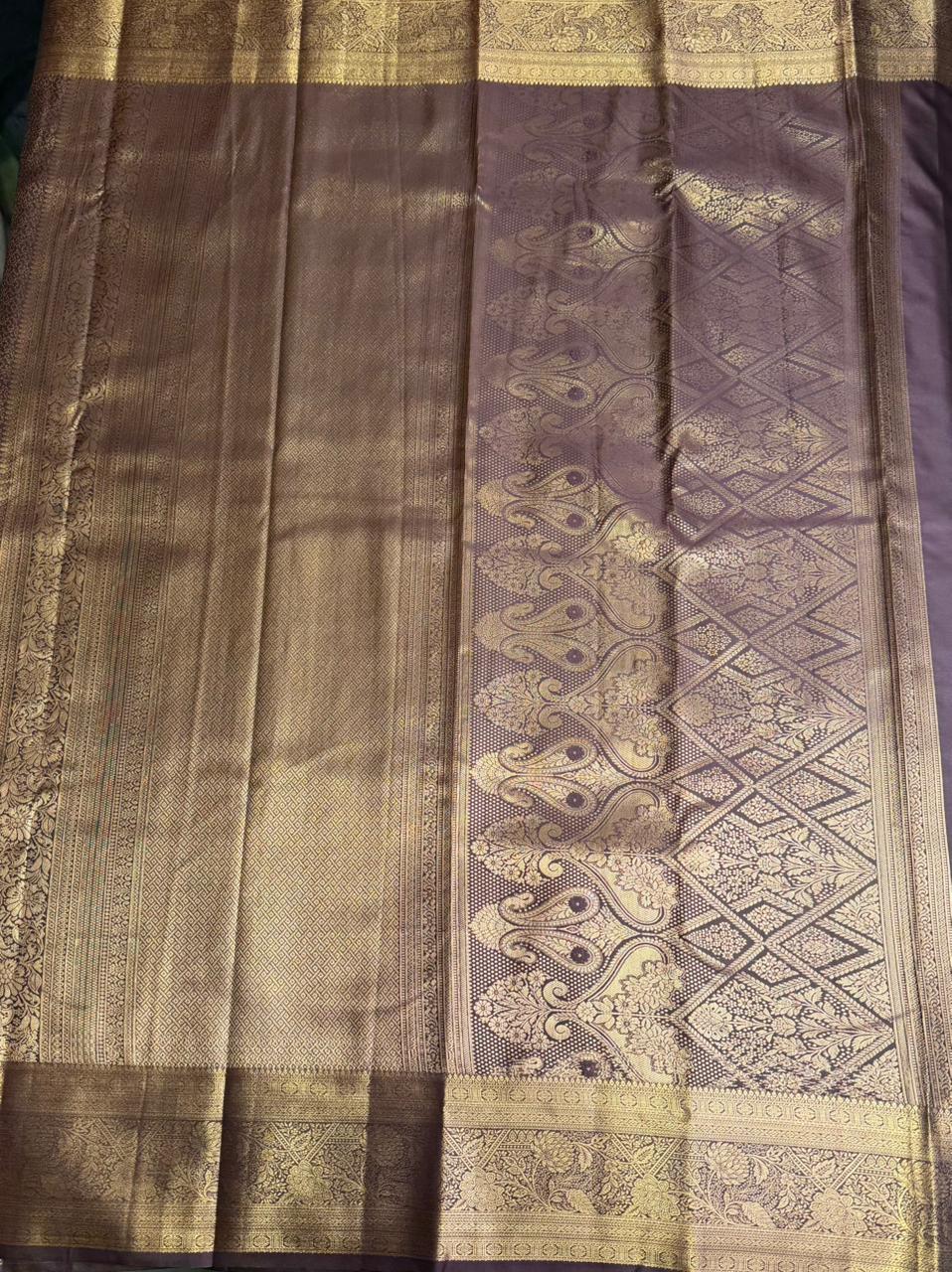 Brown semi Kanchipuram saree- PBRIDE48S