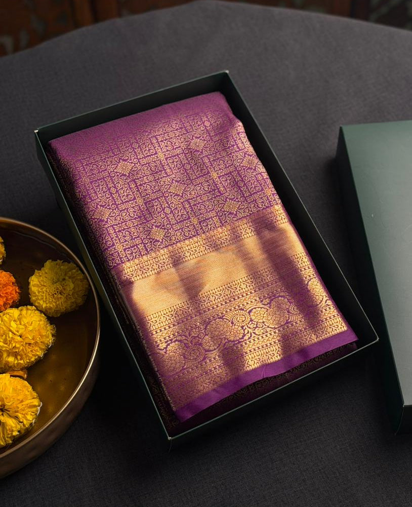 Purple semi Kanchipuram saree- PBRIDE48U