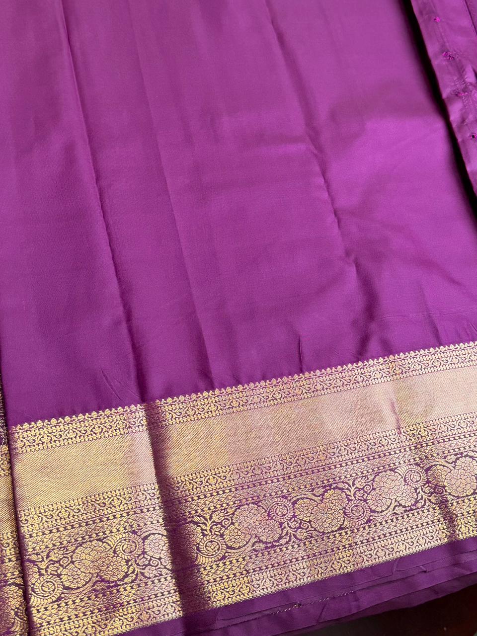 Purple semi Kanchipuram saree- PBRIDE48U