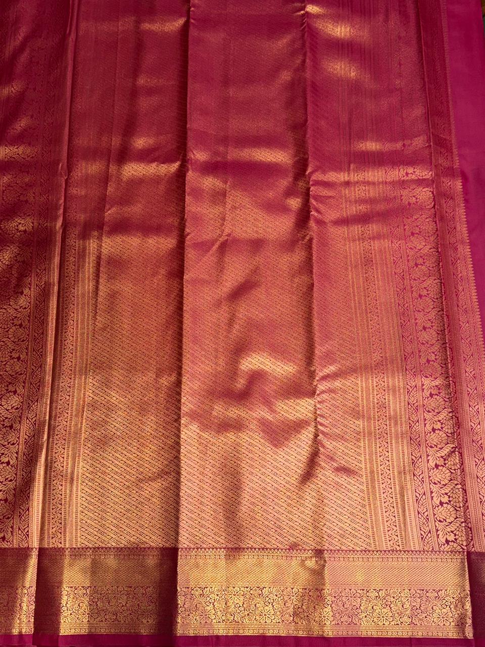 Magenta semi Kanchipuram saree- PBRIDE48V