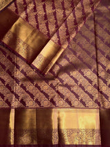 Brown semi Kanchipuram saree- PBRIDE48W