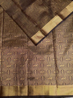 Brown semi Kanchipuram saree- PBRIDE48X