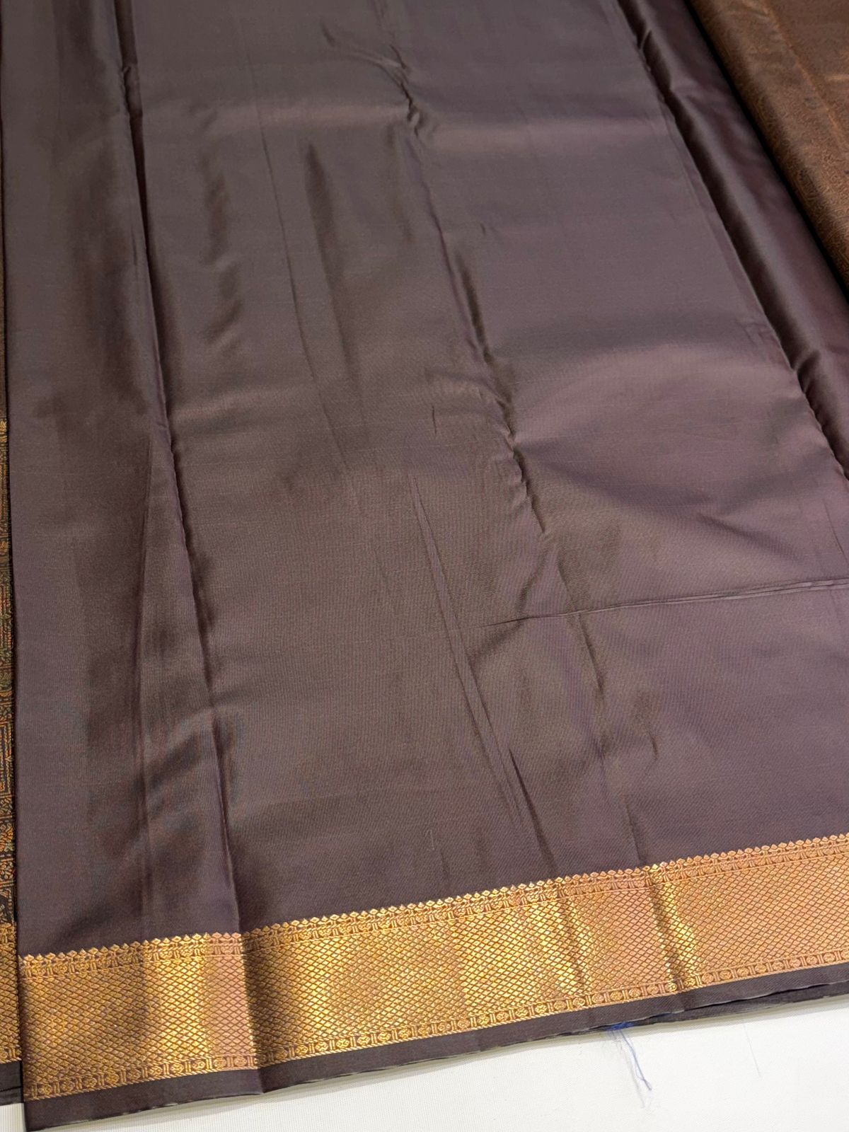 Brown semi Kanchipuram saree- PBRIDE48X