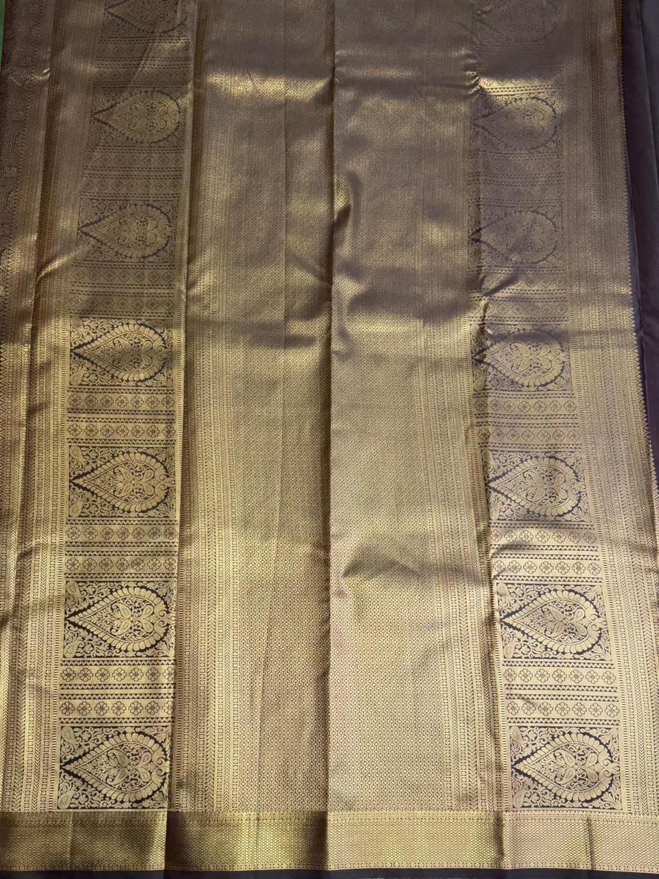 Brown semi Kanchipuram saree- PBRIDE48X