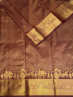 Brown semi Kanchipuram saree- PBRIDE48Z