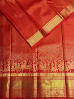 Red semi Kanchipuram saree- PBRIDE48ZA