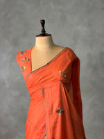 Tusser hand worked saree- PBR36C