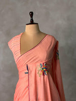 Tusser hand worked saree- PBR36D