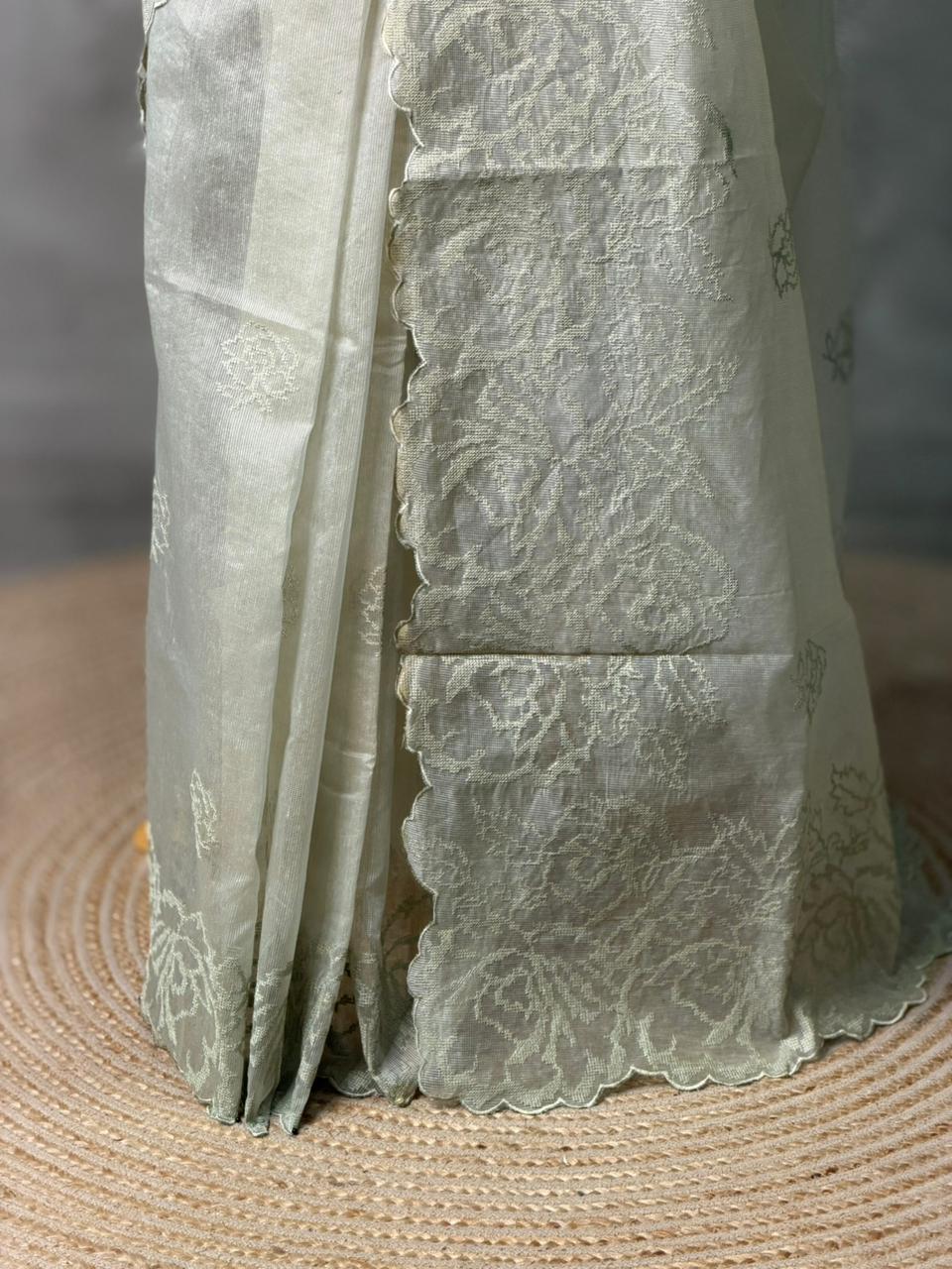 Pastal Green net Kotta saree- PBR33S3