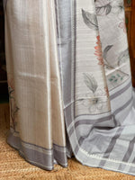 Sandal soft Tusser Silk saree- PBR33T10