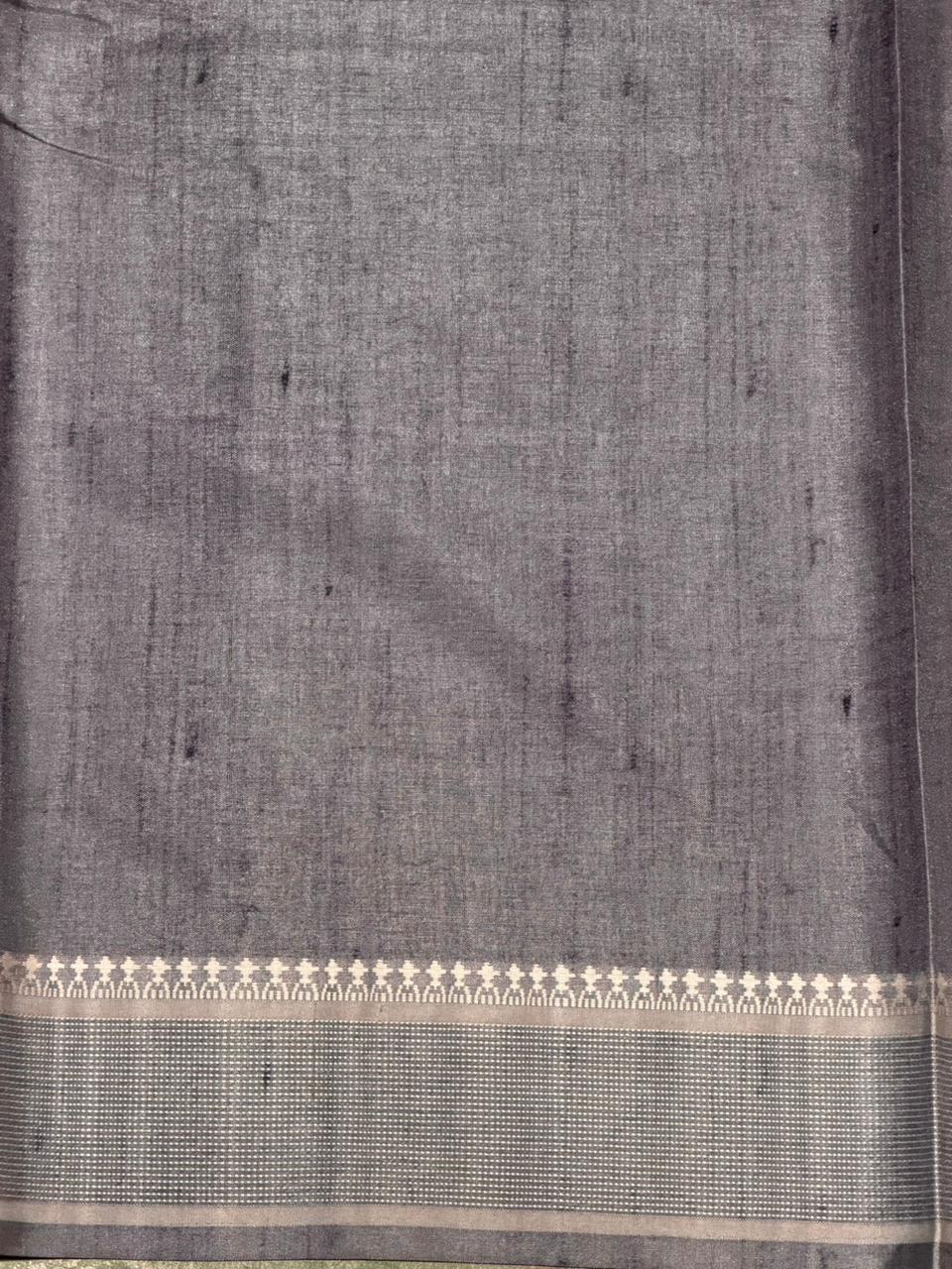 Sandal soft Tusser Silk saree- PBR33T10