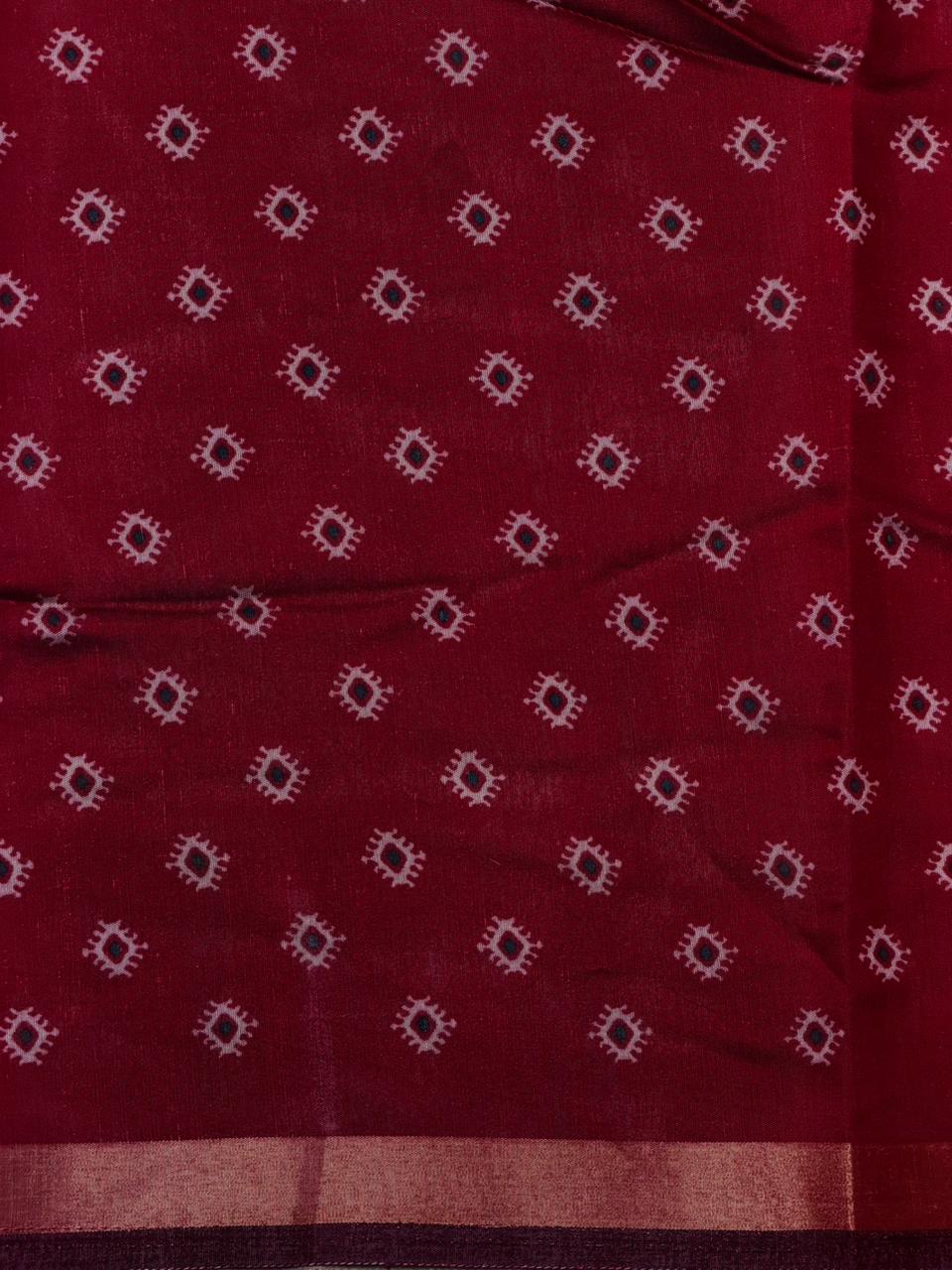 Green Chanderi silk cotton saree- PBR36E