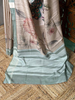 Sandal soft Tusser Silk saree- PBR33T13