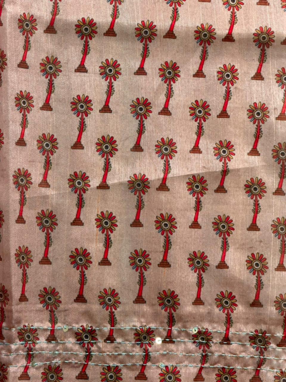 Blue Tusser Silk saree- PBR33T2