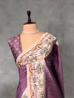 Mauve shade Tusser Silk saree- PBR33T5