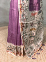 Mauve shade Tusser Silk saree- PBR33T5