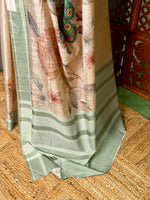 Sandal soft Tusser Silk saree- PBR33T14
